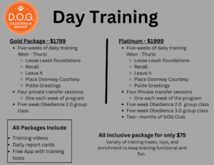 D.O.G. Obedience Group - Day Training Package information